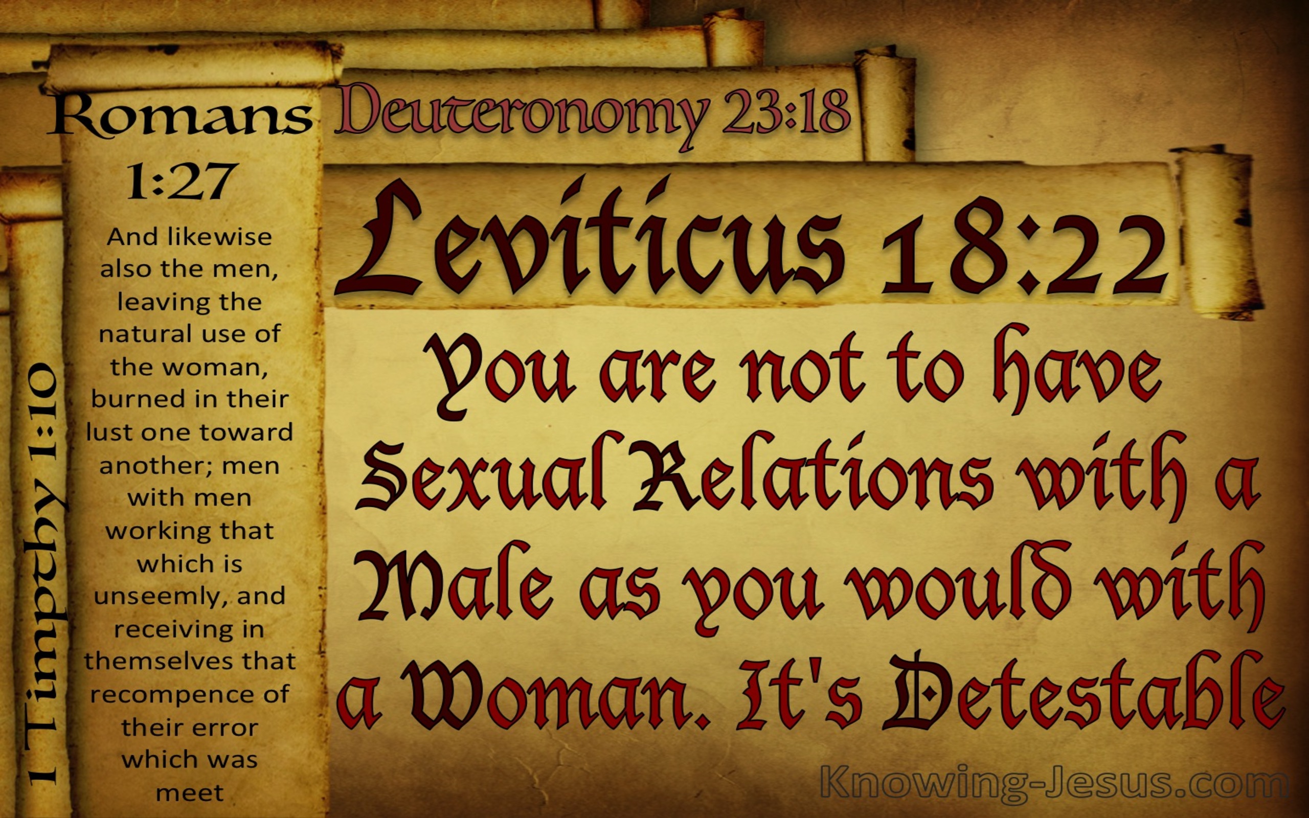 Leviticus 18:22 You Must Not Have Sex Relations With A Male (red)